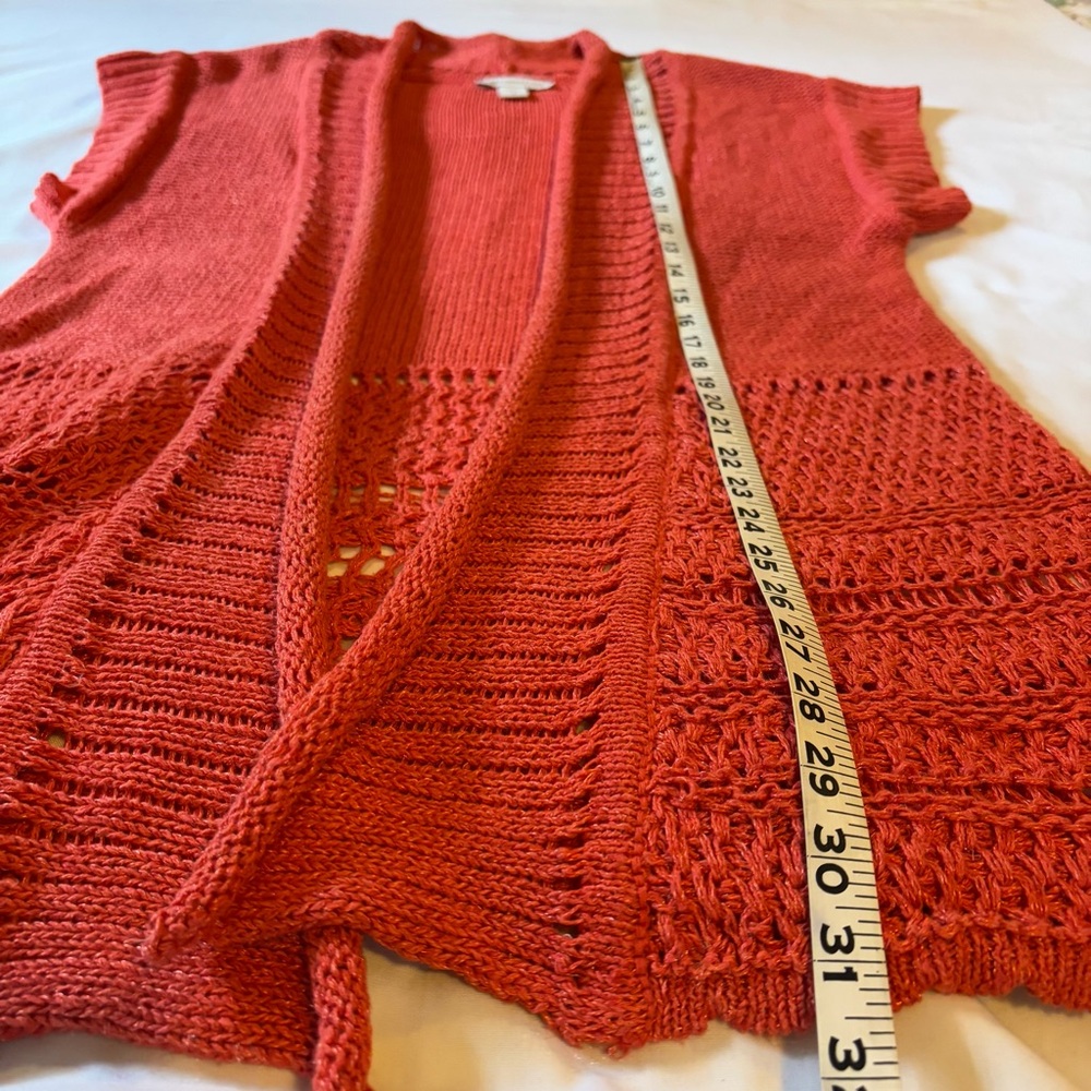 Coldwater Creek Open Cardigan Size S Festival bohemian Cottage Core Linen Blend - Picture 3 of 7